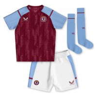 Camiseta Aston Villa Moussa Diaby #19 Primera Equipación Replica 2023-24 para niños mangas cortas (+ Pantalones cortos)